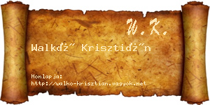 Walkó Krisztián névjegykártya