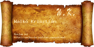 Walkó Krisztián névjegykártya